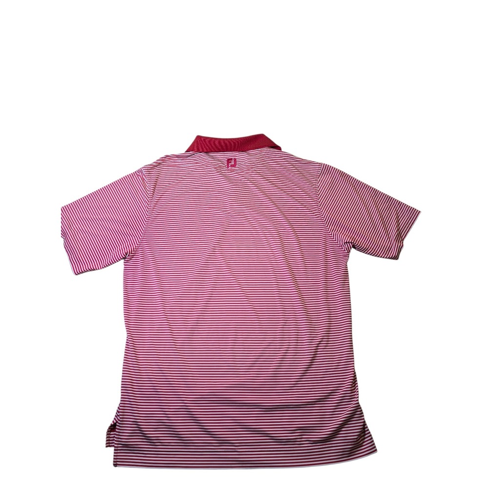 FootJoy Mens ProDry Striped Golf Polo Shirt Red White Short Sleeve FJ Logo XL - Picture 7 of 7